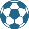 シンプルな青いサッカーボールのイラスト