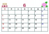 2023年カレンダー6月(横)