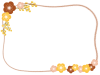 シンプルな花と黄色い実のフレームイラスト