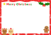 かわいいクマとネコクリスマスフレーム　透過png