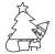 クリスマスツリーと隠れるサンタクロース