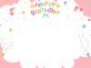 紙吹雪と風船吹き出し　お誕生日の背景　ピンク