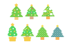 シンプル可愛いクリスマスツリー・アイコン