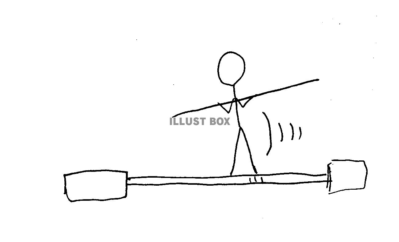 素材「棒人間綱渡り」
