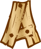 木材アルファベットA（透過PNG）５倍拡大可能