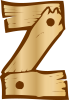 木材アルファベットZ（透過PNG）５倍拡大可能