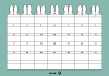 9月：2023年月間カレンダー：ウサギの耳とグレイッシュカラー：日曜始まり：横：うさぎ・兎・卯年