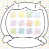 2023年年間カレンダー　猫・ねこ・ネコとパステルカラーの花　正方形