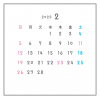 2023年月間カレンダー　2月　シンプル正方形フレーム
