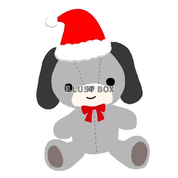 サンタ帽の犬のぬいぐるみ