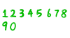 緑の水彩数字