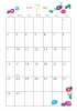2023年縦型カレンダー　7月