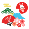 うさぎ凧富士山2023イラスト　透過png