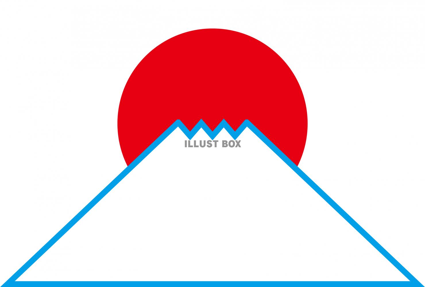 2023年年賀状　横型の富士山と初日の出のフレーム