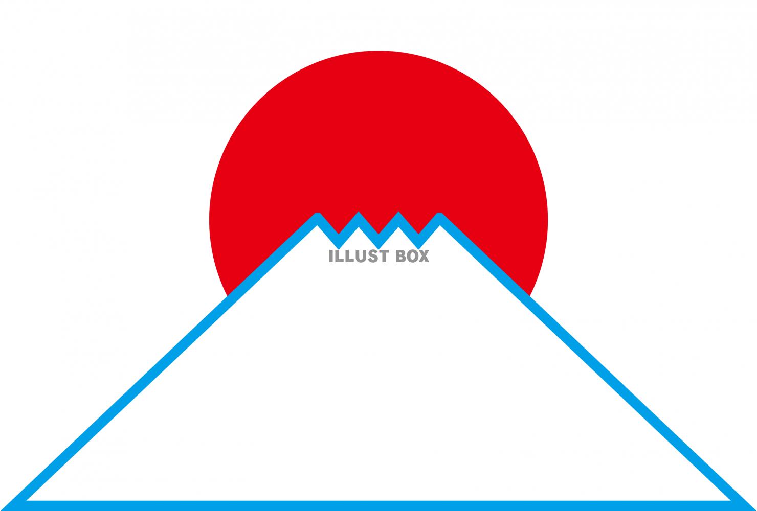 2023年年賀状　横型の富士山と初日の出のフレーム