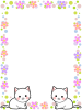 白い子猫フレームシンプル飾り枠背景素材透過png