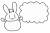 雪だるまウサギの白黒塗り絵