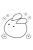 雪ウサギと梅の花の白黒塗り絵