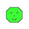 ドット絵の笑顔なオクタゴン(緑)