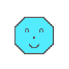 ドット絵の笑顔なオクタゴン(青)