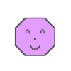 ドット絵の笑顔なオクタゴン(紫)