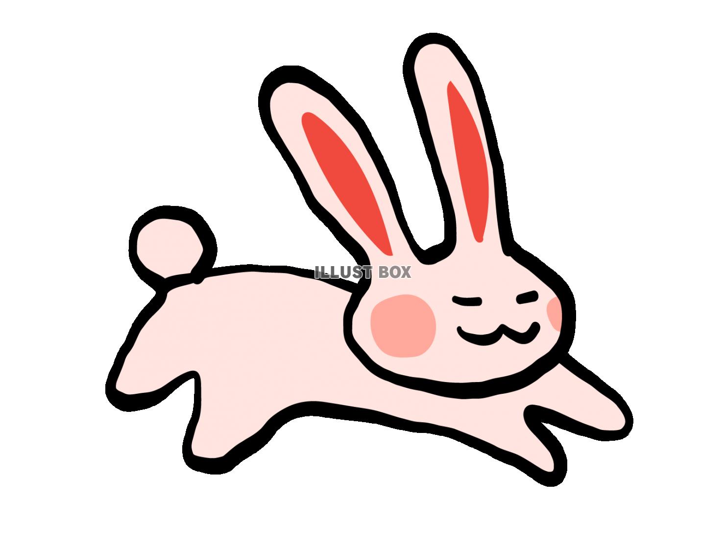 筆書き風のうさぎ