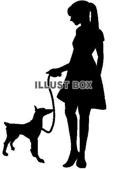 犬の散歩をする女性　