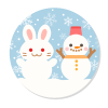 うさぎの雪だるまとスノーマン　透過png