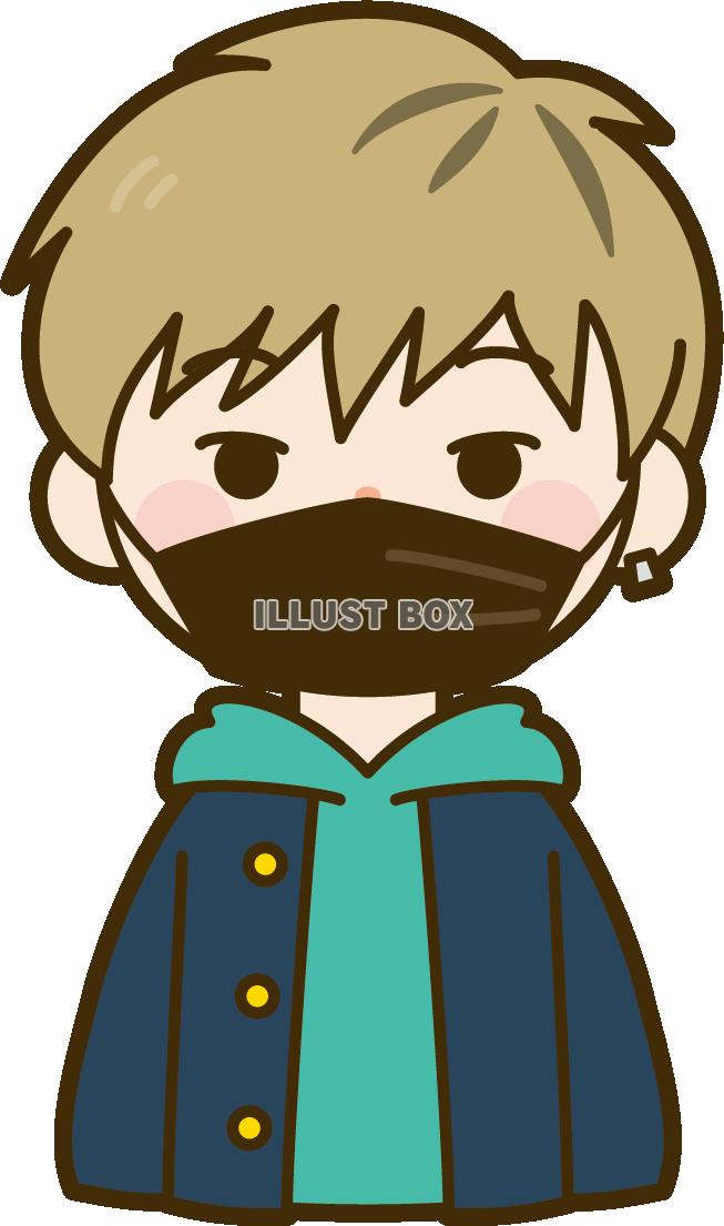 不良っぽい男の子（黒マスク）