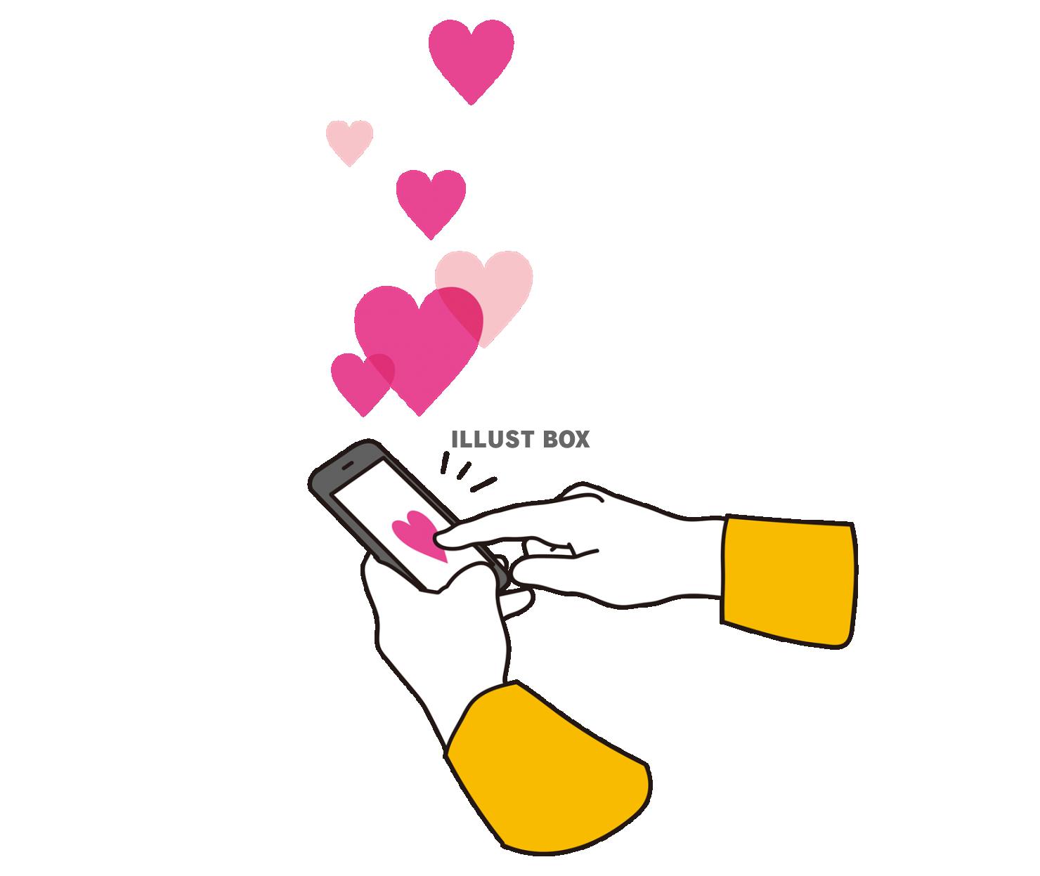 SNSでボタンを押す女性の手元