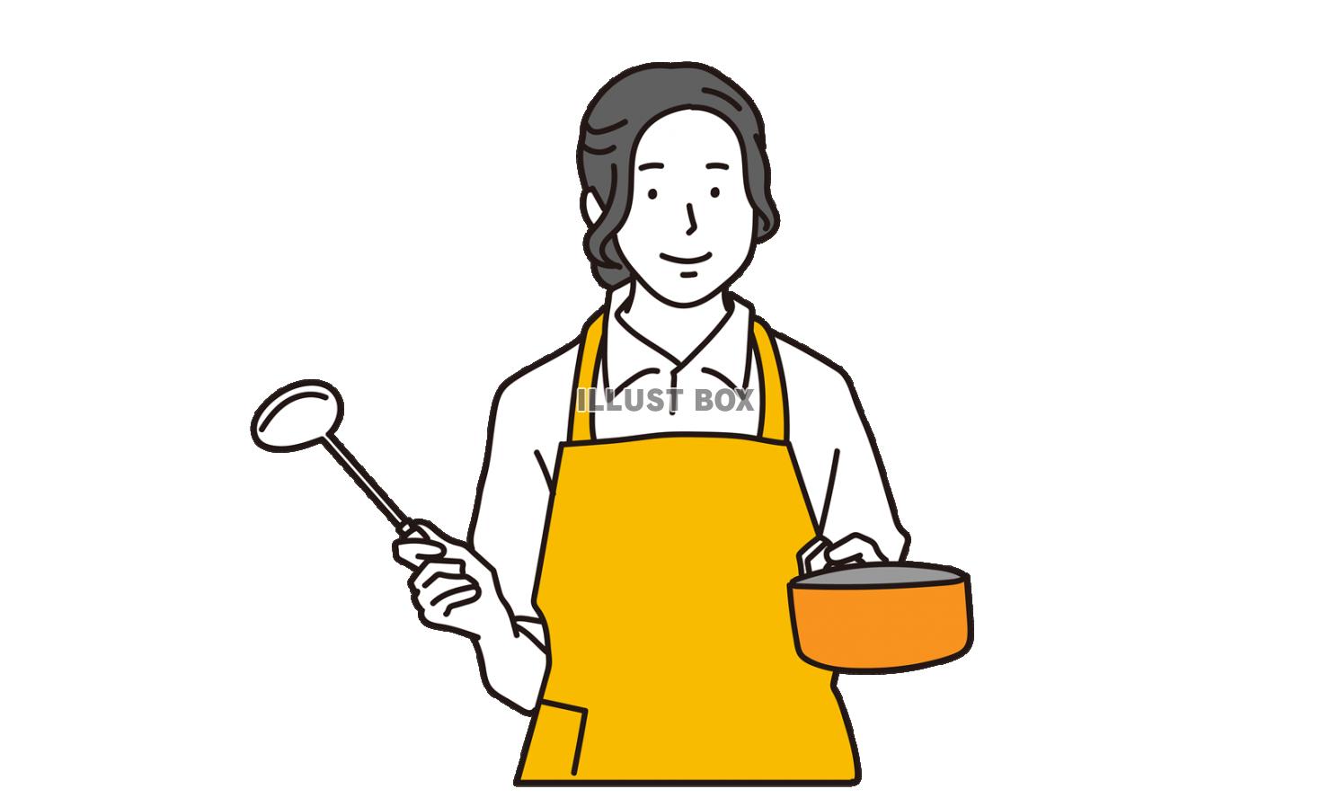 キッチンで料理をするアジア人女性