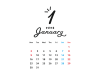 2023年1月のシンプルなカレンダー