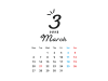 2023年3月のシンプルなカレンダー