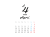 2023年4月のシンプルなカレンダー