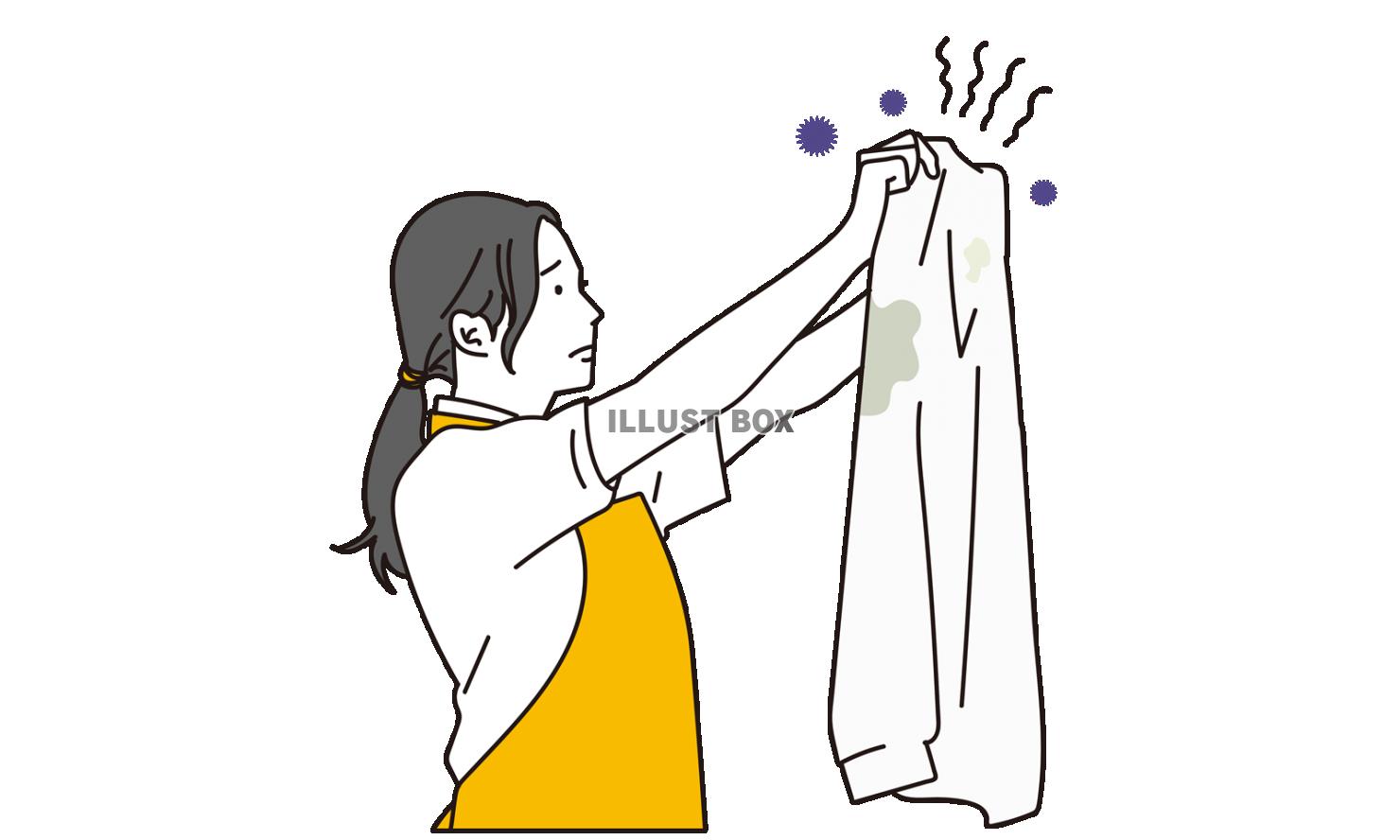 洗濯をする家事代行のアジア人の女性