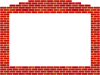 赤煉瓦造りフレームシンプル飾り枠背景イラスト透過png