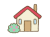 シンプルな煙突つきの家