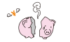 割れた豚の貯金箱