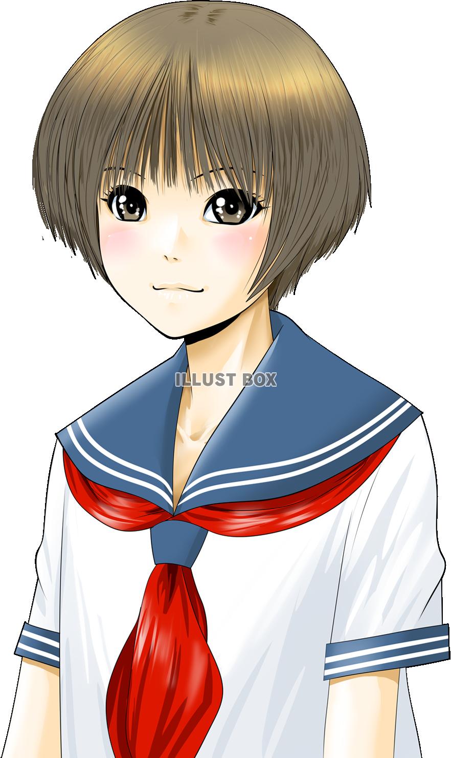 セーラー服の女の子（透過png）