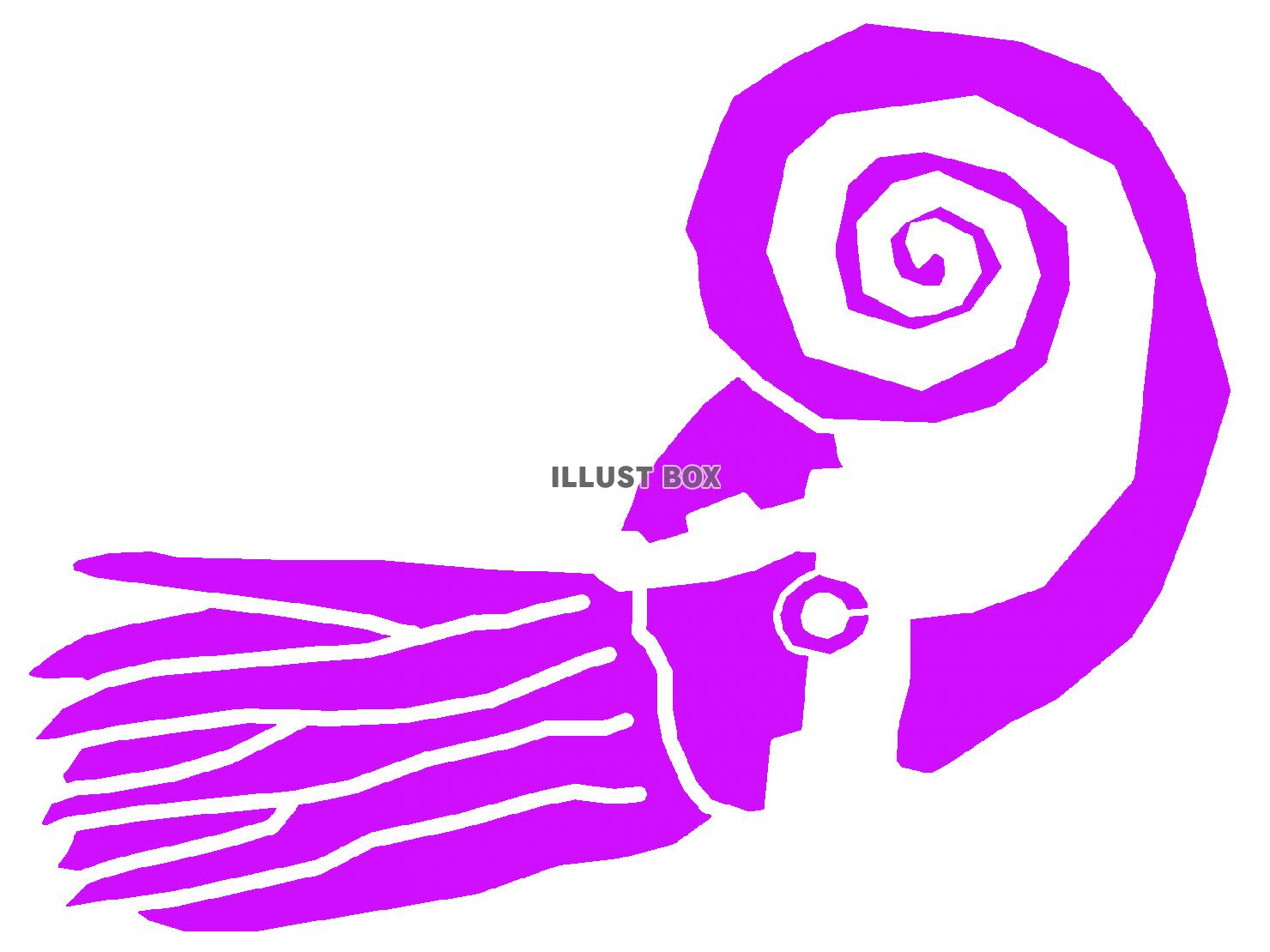 紫色のアンモナイトのシルエットアイコン