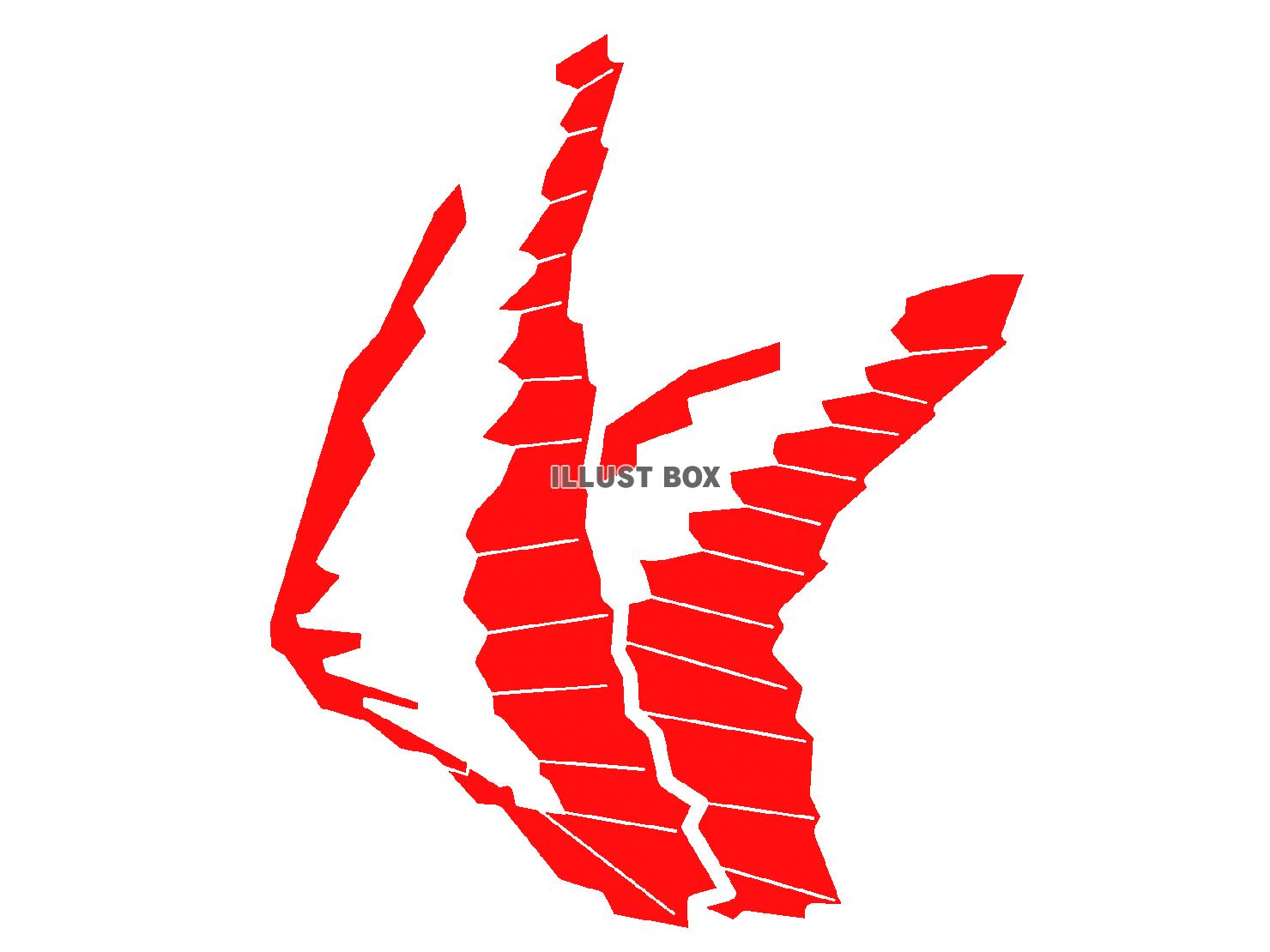 赤色の蝶のシルエットアイコン