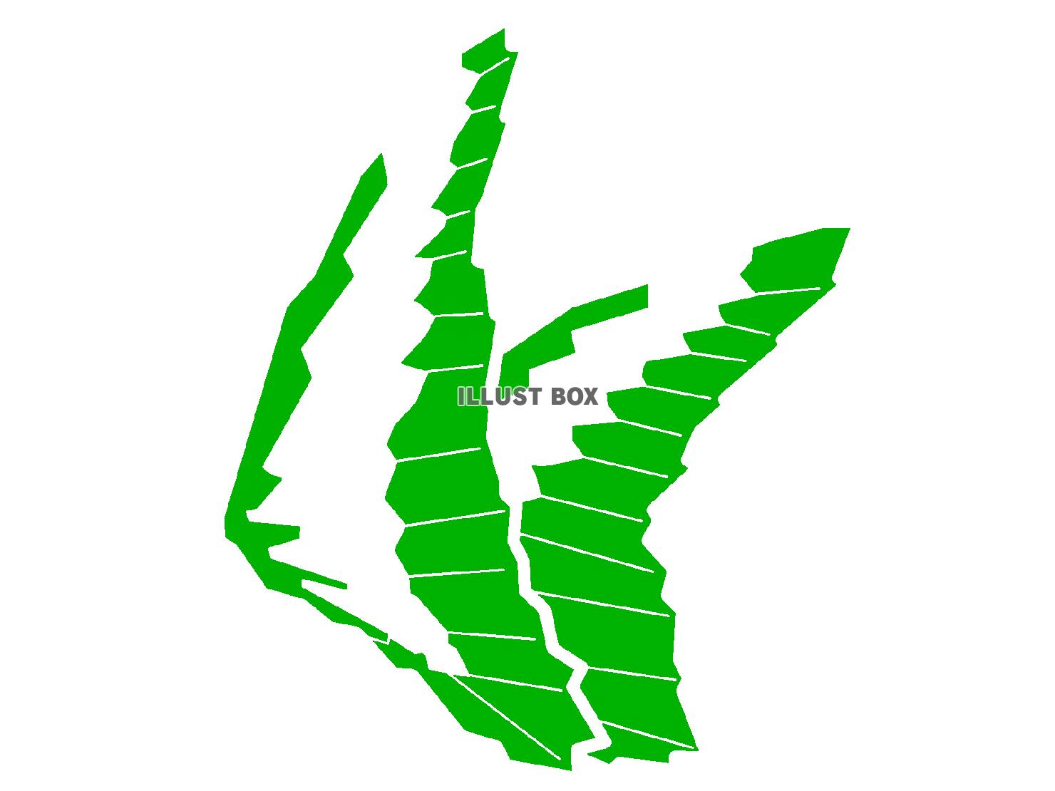 緑色の蝶のシルエットアイコン