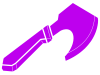 紫色の斧のシルエットアイコン