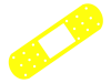 黄色の絆創膏のシルエットアイコン