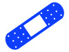 青色の絆創膏のシルエットアイコン