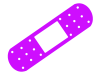 紫色の絆創膏のシルエットアイコン