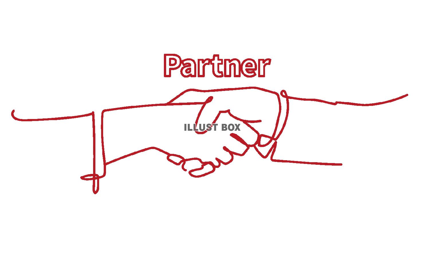 握手をするビジネスパーソンの手元の線画