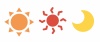 お天気アイコン★天気予報★晴れ・猛暑・月
