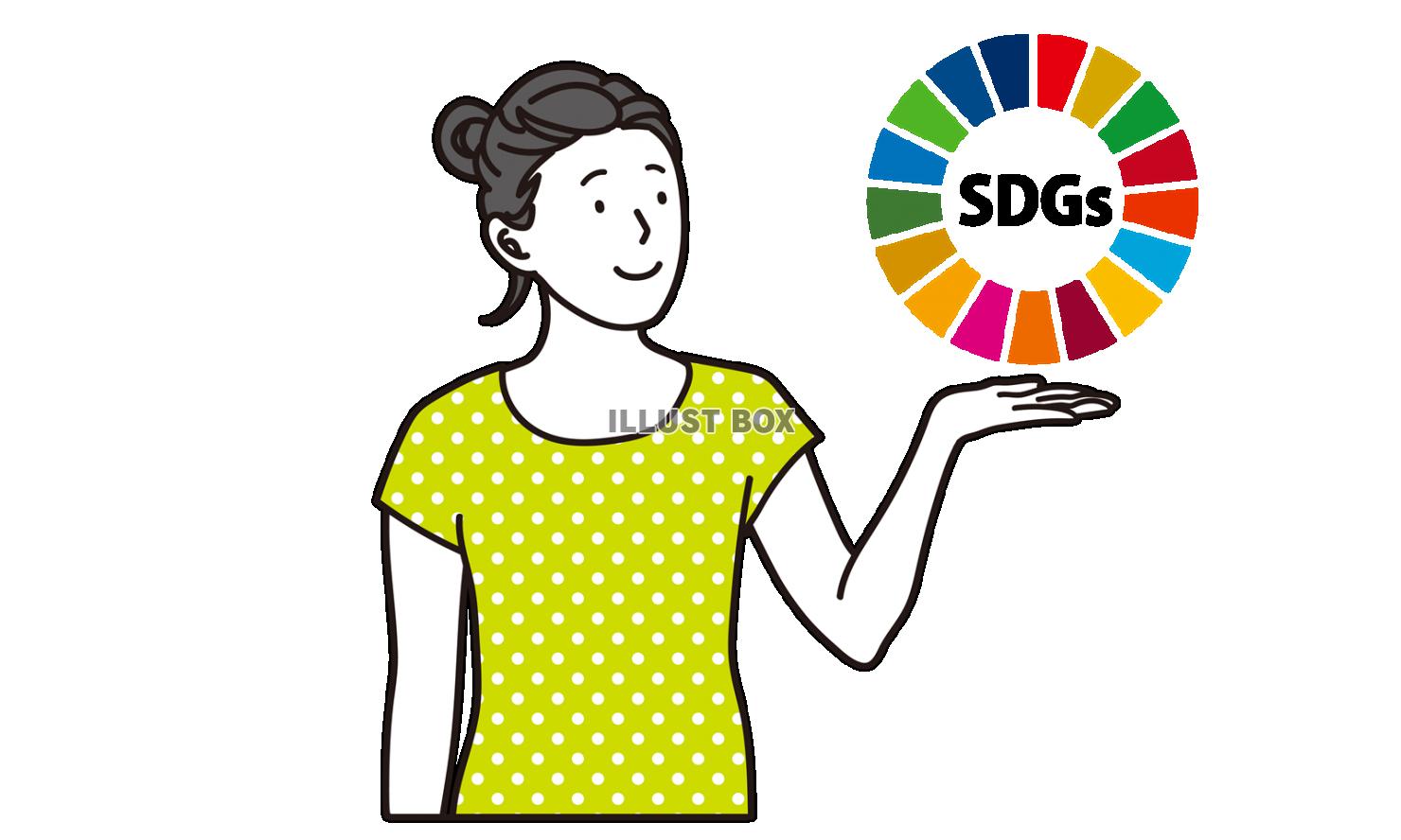 SDGsについて考えるアジア人女性