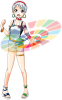 SDGsカラーの女の子（透過png）